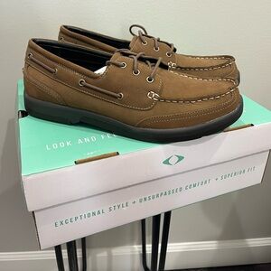 NEW Apex LT810M Men's 10 Boat Shoe Brown Orthopedic Slip On New In Box